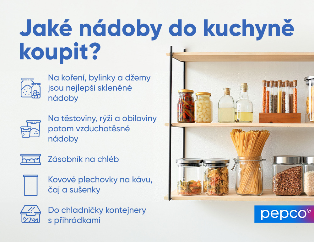 Infografika společnosti Pepco „Jaké nádobí koupit do kuchyně?“