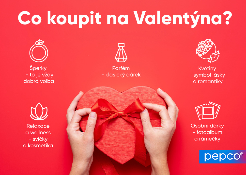 Infografika společnosti Pepco „Co koupit na Valentýna?“